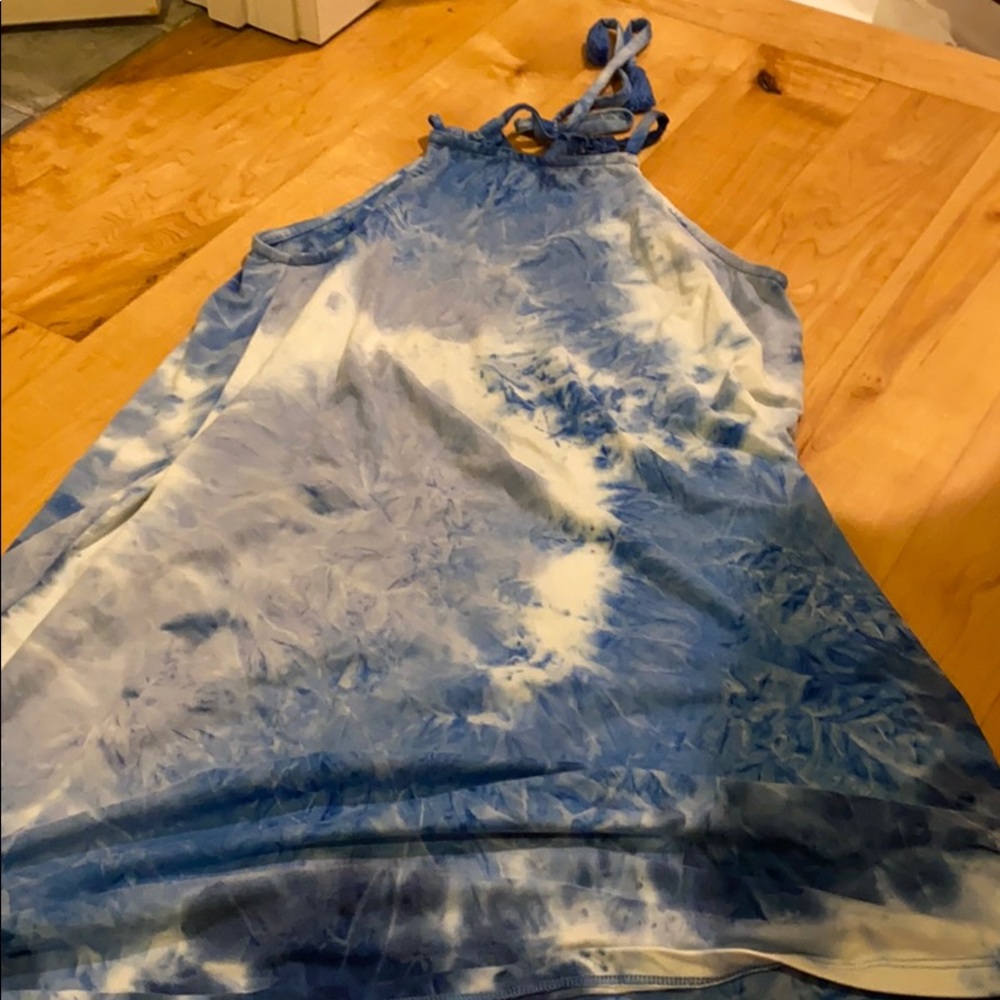 Super cute blue tie dye cover up